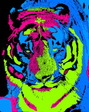 Kaplan işaret illüstrasyon renk lekeli pop-art arkaplan simgesi 