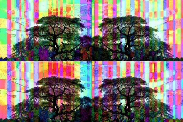 Trees Savannah Illustration Background Color Spots — Φωτογραφία Αρχείου