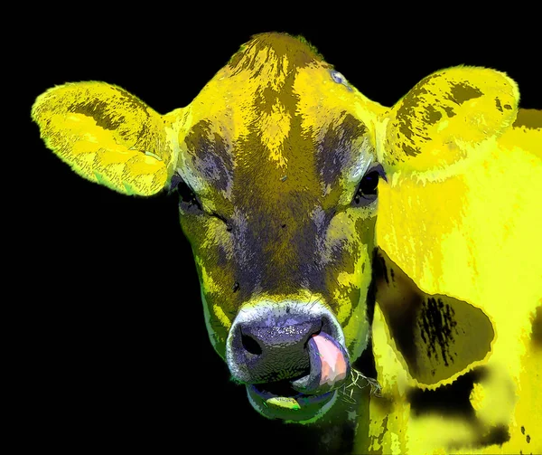 Корова Ілюстрація Поп Арт Фон — стокове фото