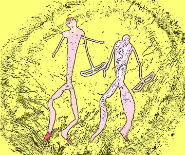 Mağara resimleri renk lekeli pop-art arkaplan