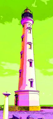  lighthouse  illustration pop-art background 