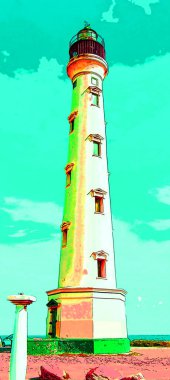  lighthouse  illustration pop-art background 