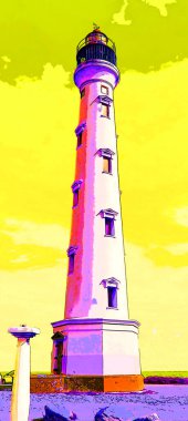  lighthouse  illustration pop-art background 