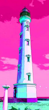  lighthouse  illustration pop-art background 