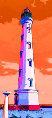  lighthouse  illustration pop-art background 