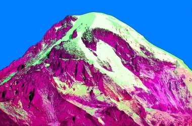 dağ illüstrasyonu renk benekli pop-art arkaplan