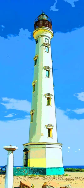 Lighthouse Illustration Pop Art Background — Photo