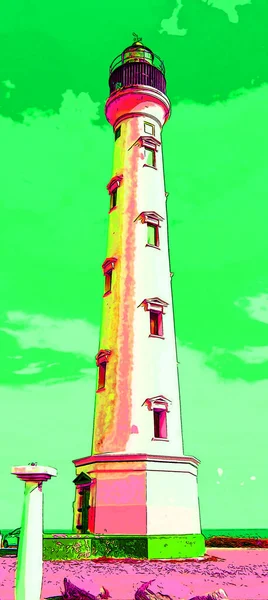 Lighthouse Illustration Pop Art Background — Fotografia de Stock