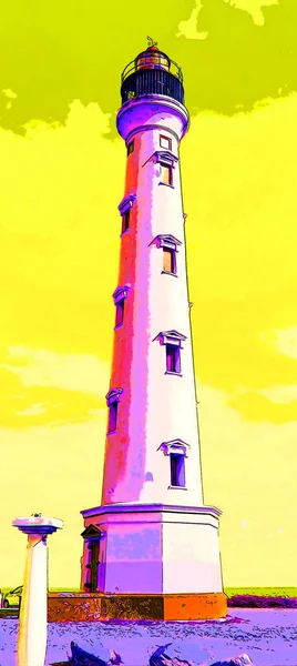 Lighthouse Illustration Pop Art Background — Photo