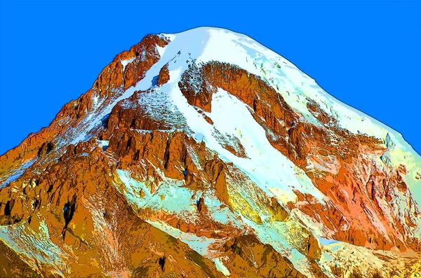 Mountain Illustration Pop Art Background Color Spots — Stockfoto
