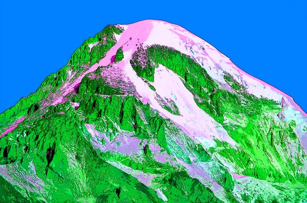 mountain illustration pop-art background with color spots