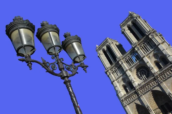 Notre Dame Paris Illusztráció Pop Art Háttér — Stock Fotó