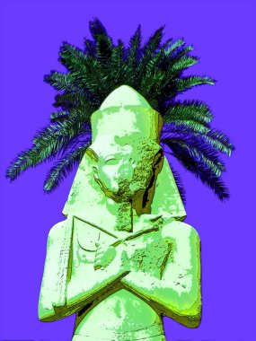 Ramses 'in ayakta duran heykeli, Karnak Tapınakları, Lüksör, Mısır