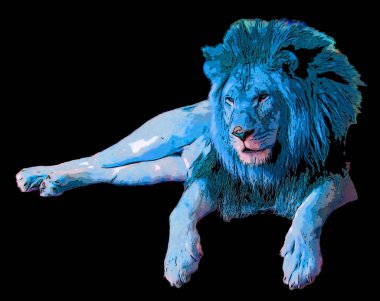 Aslan işareti illüstrasyon renk lekeli pop-art arkaplan simgesi