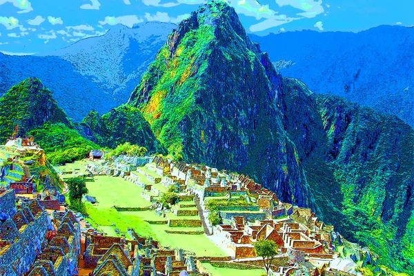 Machu Picchu Machu Pikchu Quechua Machu Viejo Viejo Pirámide Pikchu — Foto de Stock