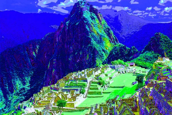 Machu Picchu Machu Pikchu Quechua Machu Vecchio Vecchio Piramide Pikchu — Foto Stock