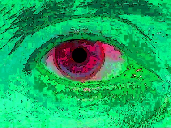 Abstract Human Eye Pop Art Icon Color Spots — стоковое фото