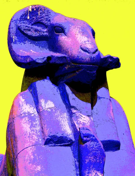 Avenue Ram Head Sfinksy Świątynie Karnaku Luxor Egipt Znak Ilustracja — Zdjęcie stockowe