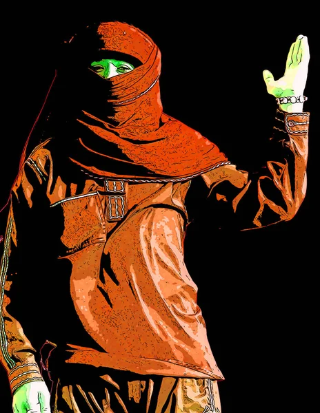 Douz Tunisia 2007 Unidentified Young Bedouin Man Wears Traditional Clothing — Fotografia de Stock