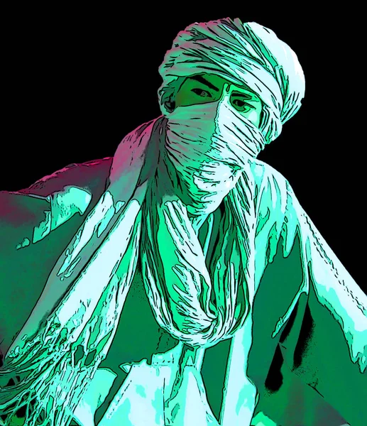 Douz Tunisia 2007 Unidentified Young Bedouin Man Wears Traditional Clothing — Foto de Stock