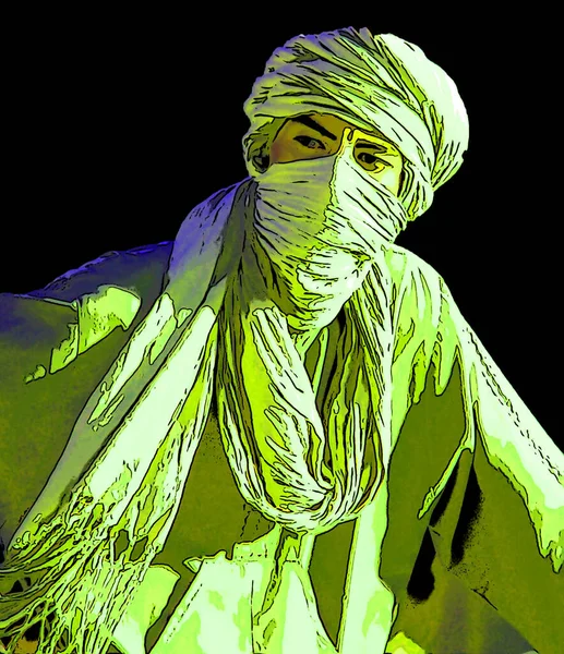 Douz Tunisia 2007 Unidentified Young Bedouin Man Wears Traditional Clothing — Stockfoto