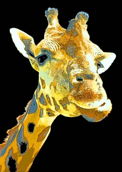 Giraffe Illustration Pop Art Background — Φωτογραφία Αρχείου