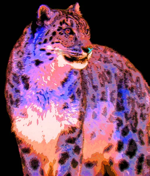 カラースポットとジャガーサインイラストポップアートの背景アイコン — ストック写真