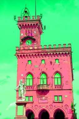 Renkli antik güzel kale resimleme arkaplanı