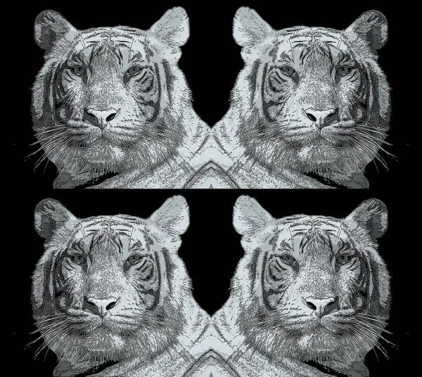 Tiger Illustration Pop Art Background Color Spots — Fotografia de Stock