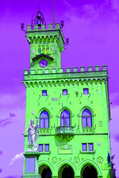 Ancient Beautiful Castle Illustration Background Color Spots — Foto de Stock