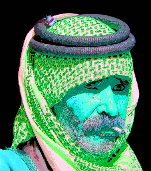 Petra Jordan November 2008 Old Merchants Traditional Costume Waiting Customers — Stock Photo, Image