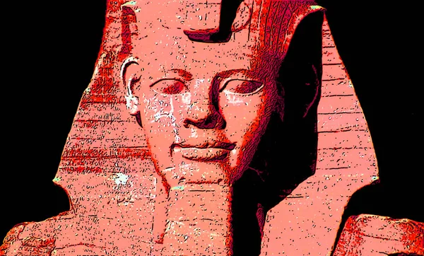 Abu Simbel Socha Nubii Egypt Ilustrace Pop Art Pozadí Barevnými — Stock fotografie