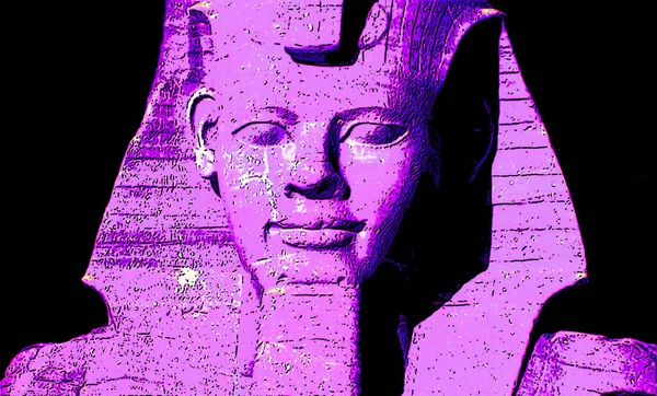 Abu Simbel Statue Nubia Egypt Illustration Pop Art Background Color — ストック写真