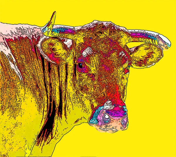 Karjan Merkki Kuvitus Pop Art Tausta Kuvake Väri Täplät — kuvapankkivalokuva