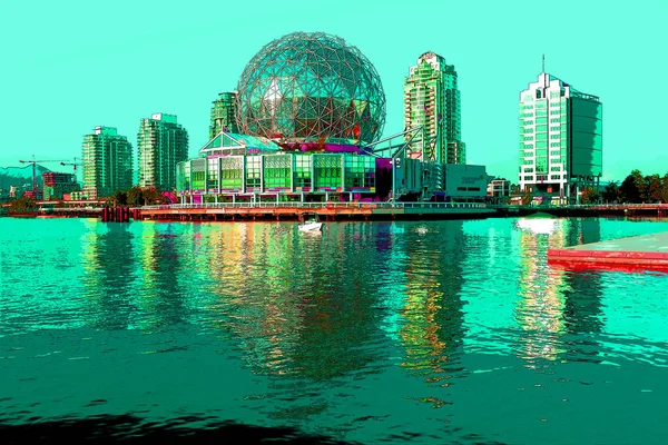 Vancouver Canada 2003 Science World Telus World Science Sign Illustration — стоковое фото