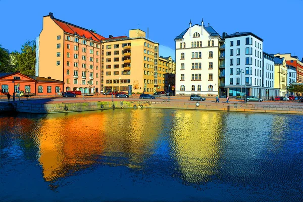 Helsinki Finland 2015 Pohjoisranta Located Center Runs Northern Harbor Sign — Zdjęcie stockowe