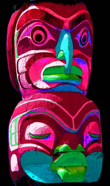 Duncan Canada June 2015 Totem Pole Duncan Tourism Slogan City — ストック写真