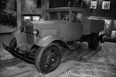 KYIV UKRAINE 09 04 17: The Motherland Monument Museum of The History of Ukraine in World War II, war vehicule.