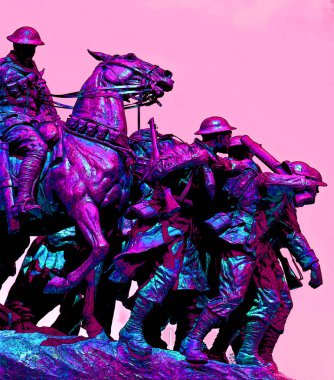 OTTAWA, CANADA 06 30 2013: The National War Memorial , is a tall granite cenotaph with acreted bronze sculptures, that stands in Confederation Square