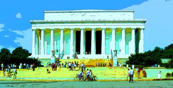 Washington Usa 081998 Lincoln Memorial National Memorial Built Honor 16Th — ストック写真