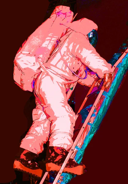 Washington Usa 081998 Neil Armstrong Klimt Naar Beneden Eagles Ladder — Stockfoto