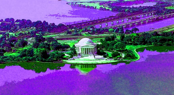 Washington Usa 081998 Jefferson Memorial Presidential Memorial Built Washington Sponsorship — Stockfoto