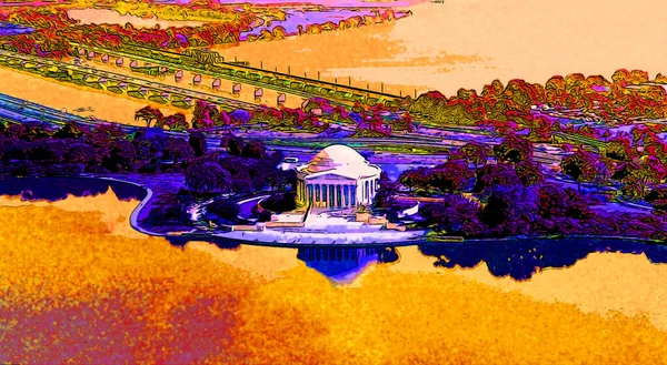 Washington Usa 081998 Jefferson Memorial Presidential Memorial Built Washington Sponsorship — Fotografia de Stock