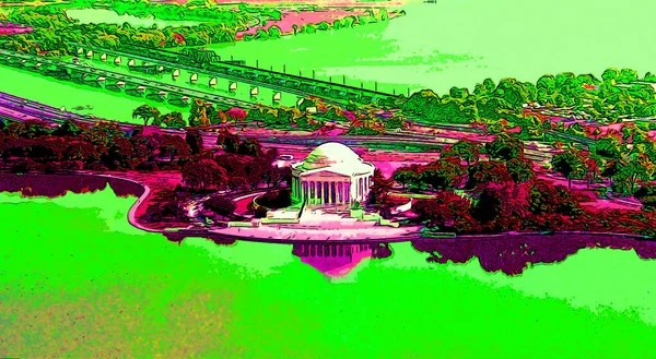 Washington Usa 081998 Jefferson Memorial Presidential Memorial Built Washington Sponsorship — Zdjęcie stockowe