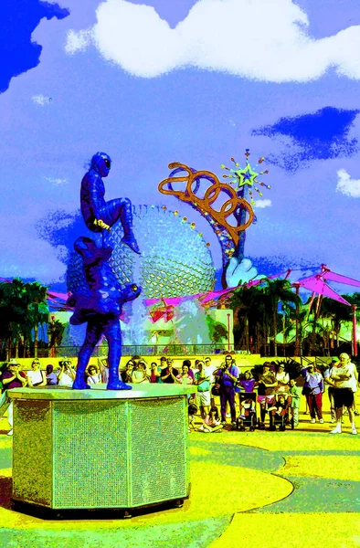 Epcot Center Walt Disney World Sphere Entrance Gate — 스톡 사진