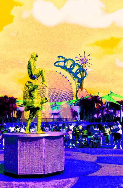 Epcot Center Walt Disney World Sphere Entrance Gate — стокове фото