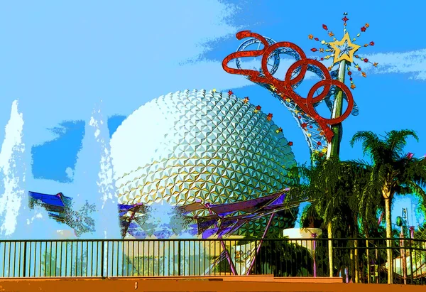 Epcot Center Walt Disney World Sphere Entrance Gate — Fotografia de Stock