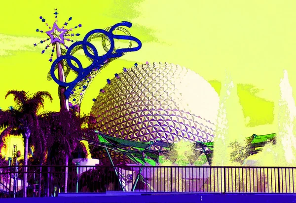 Epcot Center Walt Disney World Sphere Entrance Gate — стокове фото