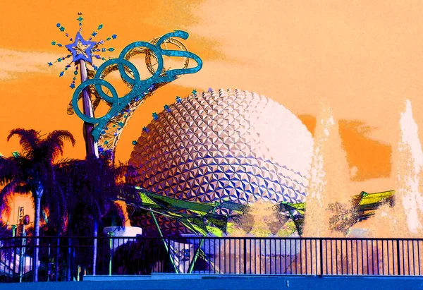 Epcot Center Walt Disney World Sphere Entrance Gate — Stock Photo, Image