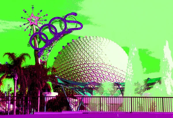 Epcot Center Walt Disney World Sphere Entrance Gate — 图库照片